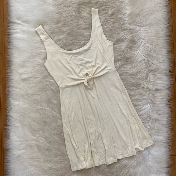 L*space White Ribbed Sleeveless Scoop Neck Topanga Tie Front Dress Revolve - Picture 2 of 11